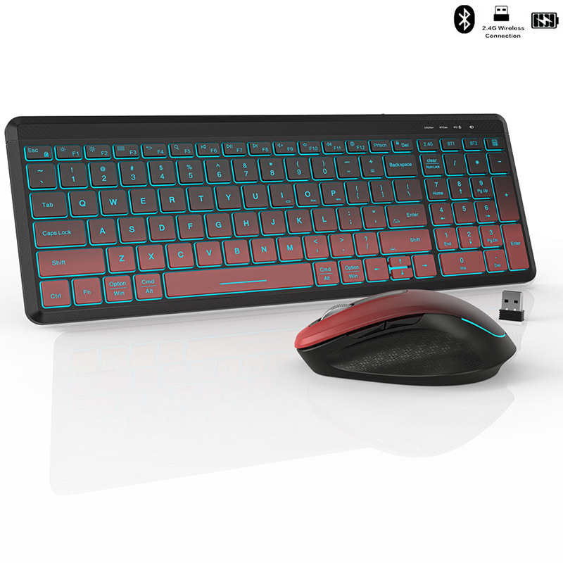 Gaming Keyboard And Mouse Combo - RGB arkadan aydınlatmalı sessiz kablosuz klavye