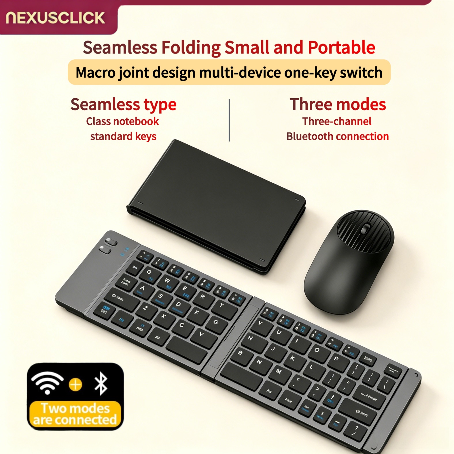 Gaming Keyboard Mouse Set - NexusClick Yeni Mini Kablosuz Bluetooth Klavye