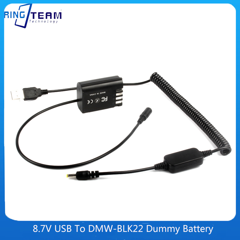Coiled Usb Cable - DMW-BLK22 Dummy Batarya DMW-DCC17 DC Kuplör