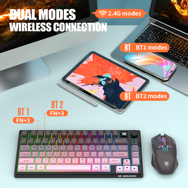 2.4G Çift Modlu Bluetooth Kabl - Gaming Keyboard And Mouse Combo incelemesi ve fiyatı