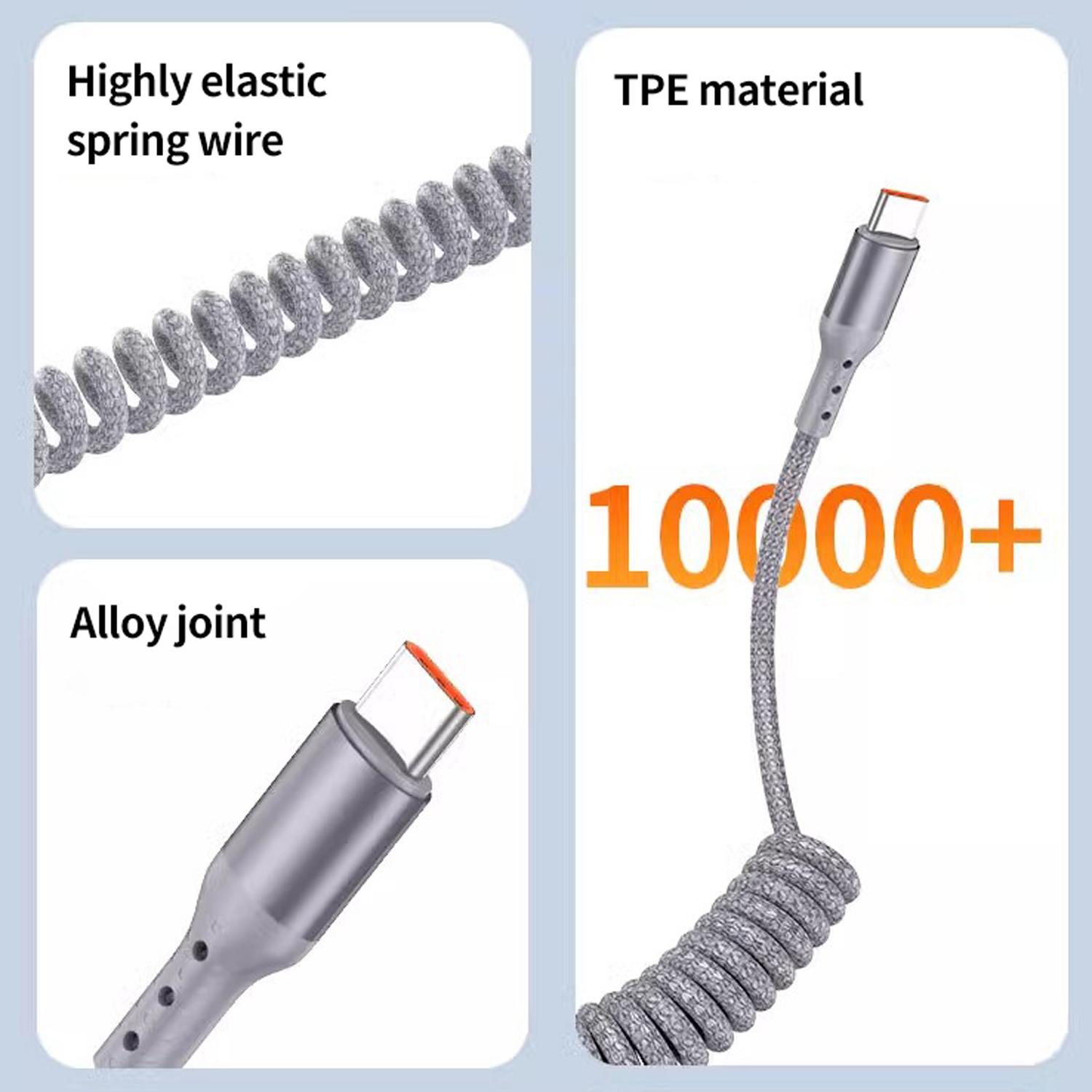 100W Sarmal USB A'dan USB C'ye - Coiled Usb Cable incelemesi ve fiyatı